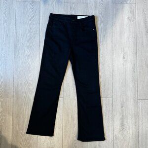 Rag & Bone Nina High-Rise‎ Ankle Flare Jeans Black | Size 28